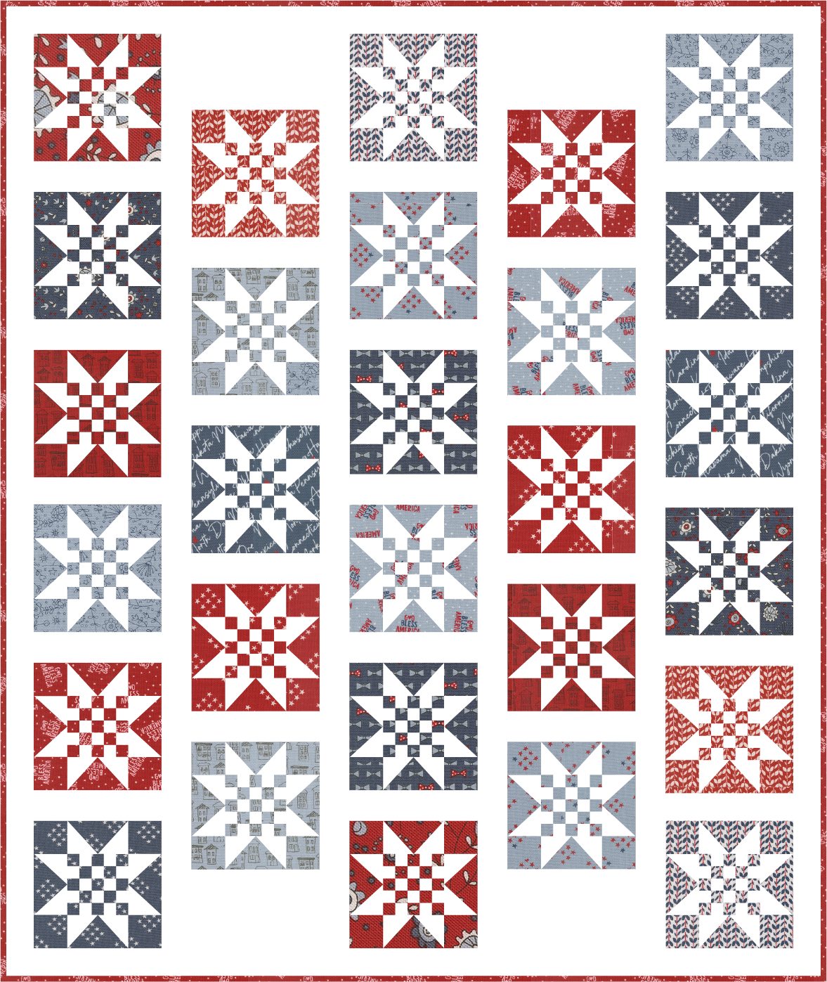 Star Check Quilt Paper Pattern