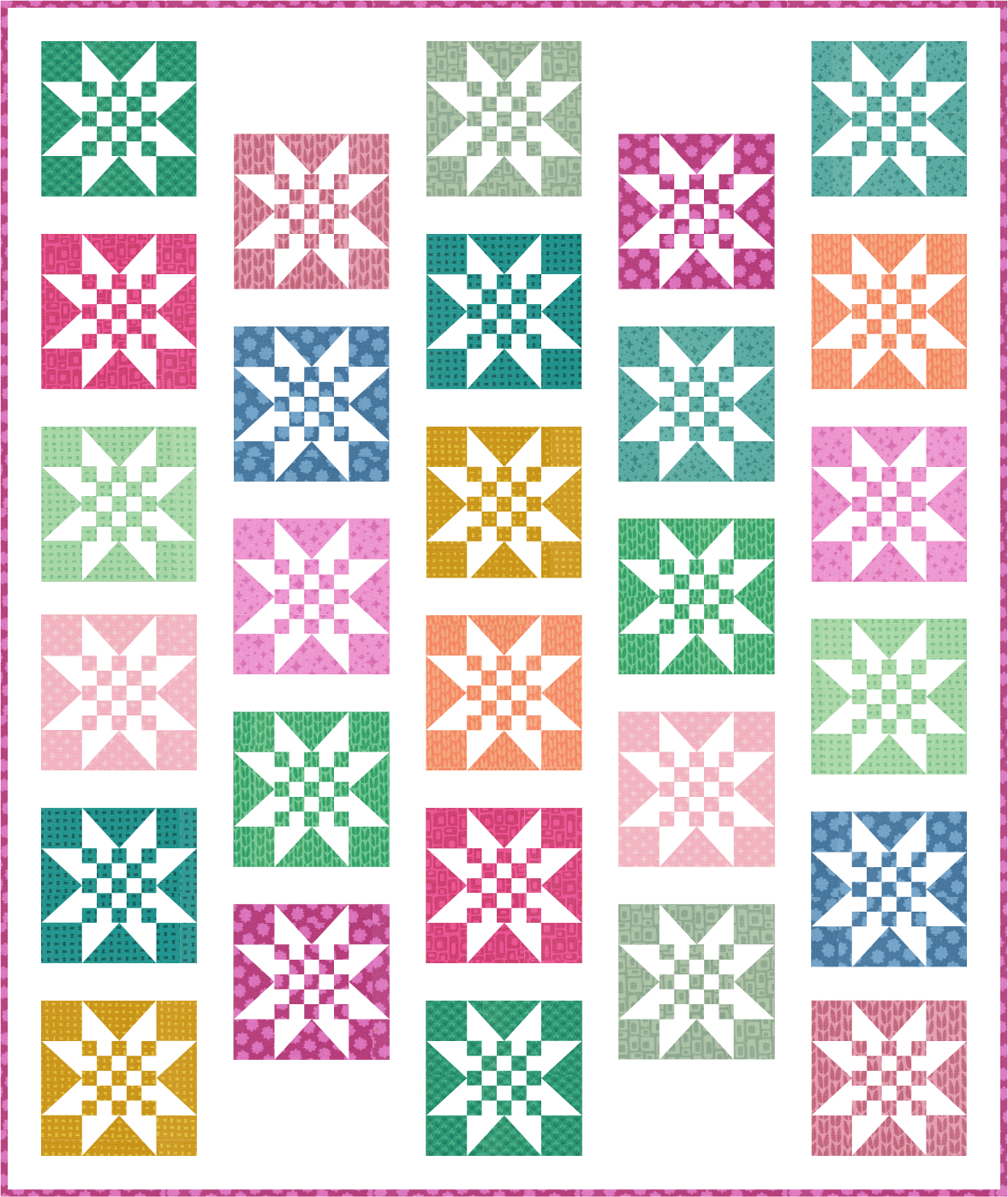 Star Check Quilt PDF Pattern