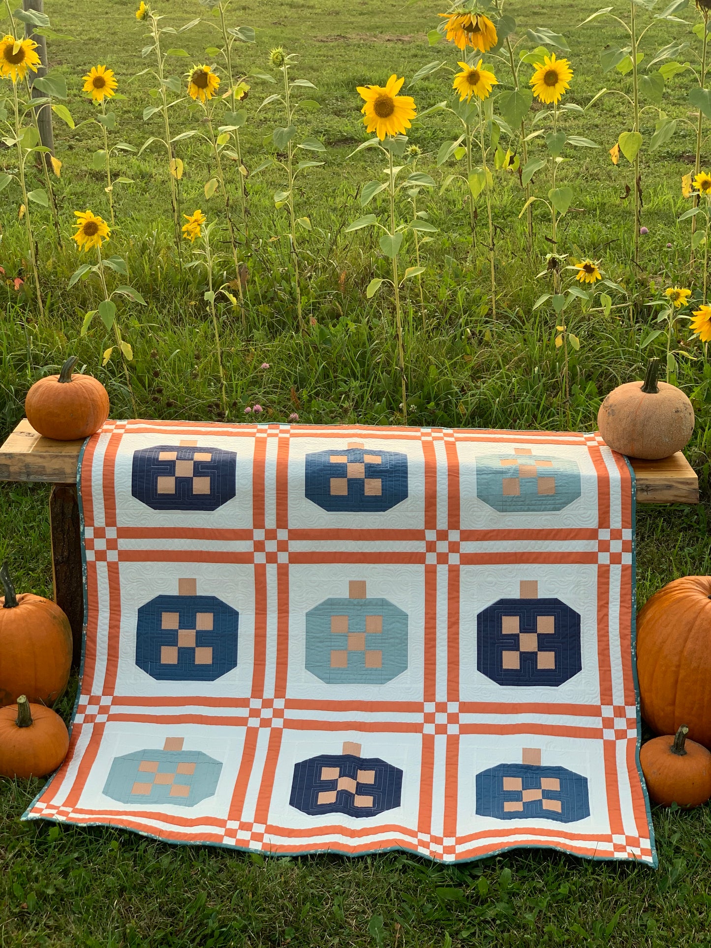 Pumpkin Patched Quilt PAPER Pattern