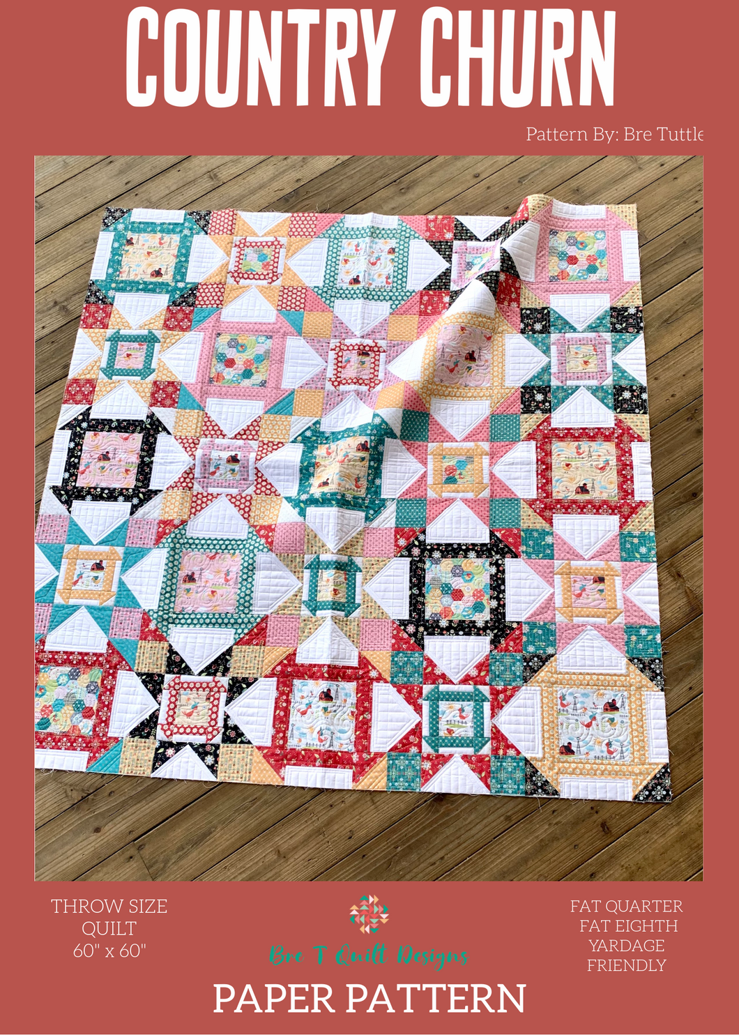 Country Churn Quilt Paper Pattern