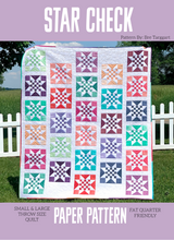 Load image into Gallery viewer, Star Check Quilt Paper Pattern
